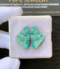 Natural Tibetan Turquoise Gemstone Smooth Fancy Shape Cabochon High Quality Loose Gemstones For Jewelry Making 21x13 MM Size 1 Pair V2668