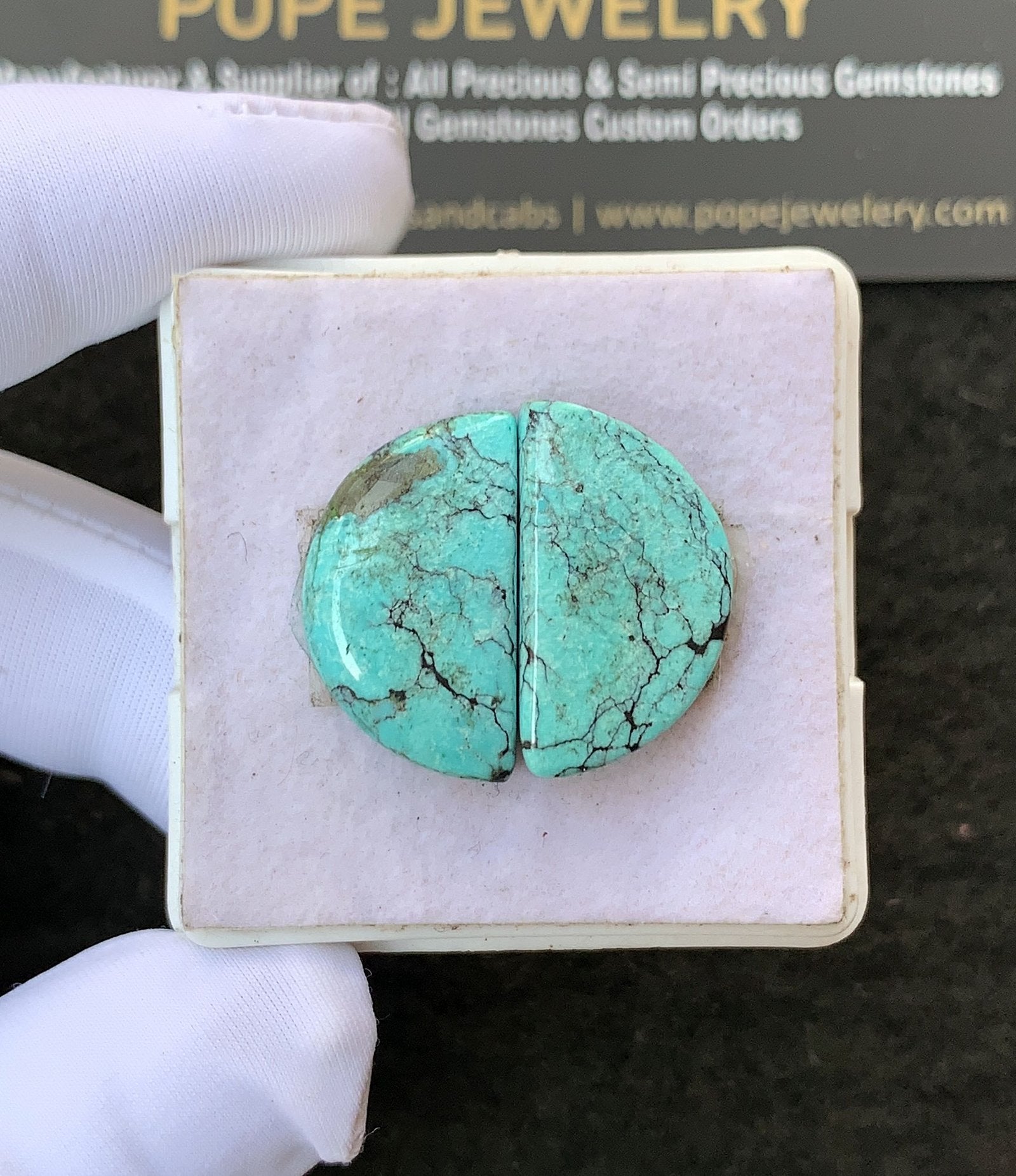 Natural Tibetan Turquoise Gemstone Smooth Fancy Shape Cabochon High Quality Loose Gemstones For Jewelry Making 21x12 MM Size 1 Pair V2670