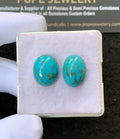 Natural Tibetan Turquoise Gemstone Smooth Oval Shape Cabochon High Quality Loose Gemstones For Jewelry Making 15x12 MM Size 1 Pair V2671