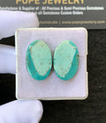 Natural Tibetan Turquoise Gemstone Smooth Oval Shape Cabochon High Quality Loose Gemstones For Jewelry Making 22x14 MM Size 1 Pair V2674