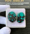 Natural Tibetan Turquoise Gemstone Smooth Oval Shape Cabochon High Quality Loose Gemstones For Jewelry Making 23x17 MM Size 1 Pair V2675