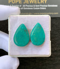Natural Tibetan Turquoise Gemstone Smooth Pear Shape Cabochon High Quality Loose Gemstones For Jewelry Making 22x14 MM Size 1 Pair V2677