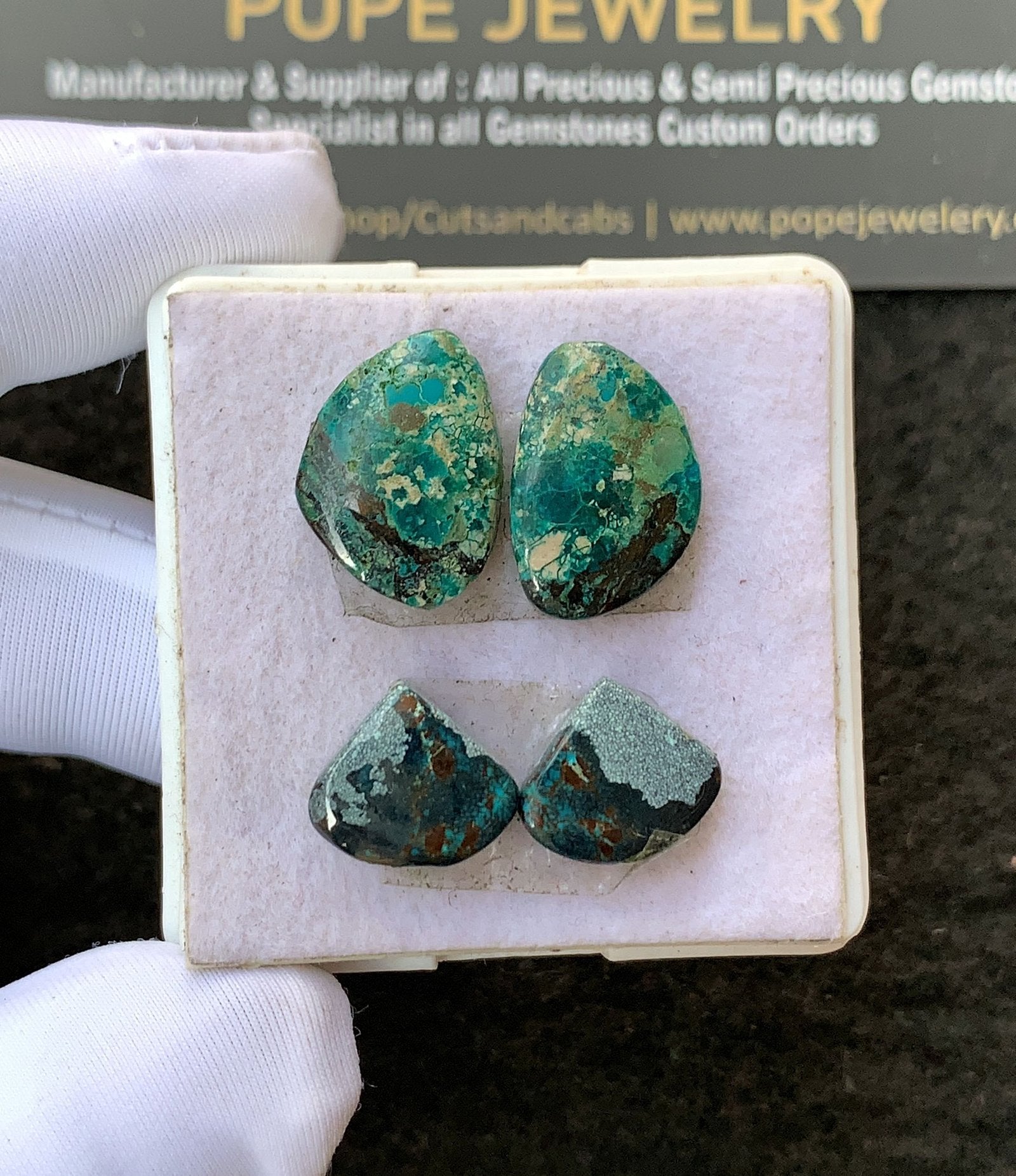 Natural Tibetan Turquoise Gemstone Smooth Pear Shape Cabochon High Quality Loose Gemstones For Jewelry Making 10-16 MM Size 2 Pair V2680