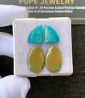 Natural Tibetan Turquoise Gemstone Smooth Pear Shape Cabochon High Quality Loose Gemstones For Jewelry Making 13-18 MM Size 2 Pair V2681