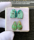 Natural Tibetan Turquoise Gemstone Smooth Pear Shape Cabochon High Quality Loose Gemstones For Jewelry Making 14-15 MM Size 2 Pair V2682