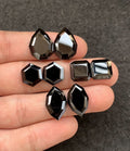 Black Spinel Gemstone Natural Black Spinel Step Cut Pair Mix Shape Gemstone 10-17 MM 4 Pair High Quality Wholesale gems SM23887