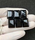 Black Spinel Gemstone Natural Black Spinel Step Cut Rectangle Shape Gemstone 17x13 MM 6 Pcs High Quality Wholesale gems SM23890