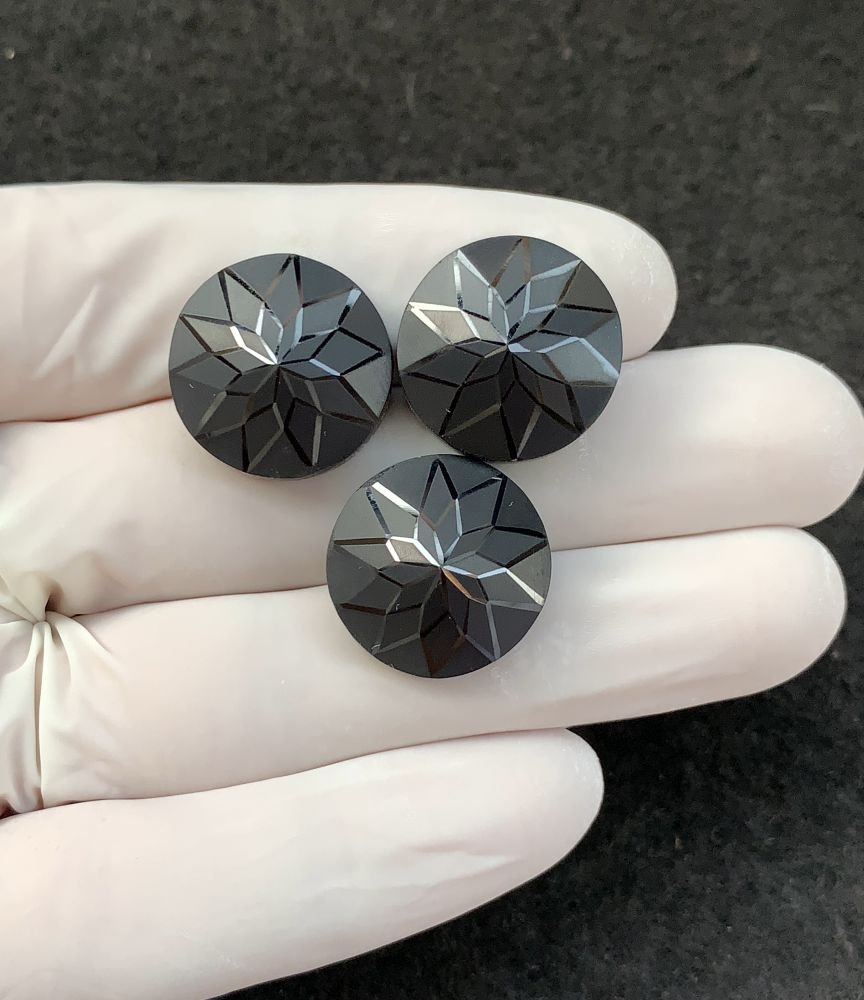 Black Spinel Gemstone Natural Black Spinel Precision Cut Round Shape Gemstone 18 MM 3 Pcs High Quality Wholesale gems SM23897