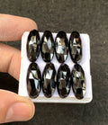 Black Spinel Gemstone Natural Black Spinel Rose Cut Oval Shape Gemstone 20x8 MM 8 Pcs High Quality Wholesale gems SM23908