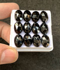 Black Spinel Gemstone Natural Black Spinel Rose Cut Oval Shape Gemstone 12x8 MM 12 Pcs High Quality Wholesale gems SM23910