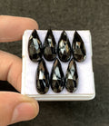 Black Spinel Gemstone Natural Black Spinel Rose Cut Pear Shape Gemstone 20x8 MM 7 Pcs High Quality Wholesale gems SM23911