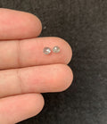 Natural Salt And Paper Diamond Gemstone Rose Cut Round Shape Cabochon High Quality Loose Gemstones For Jewelry Making 3-4 MM Size 2 Pcs SM23920