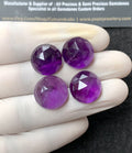 Natural Amethyst Gemstone Rose Cut Round Shape Cabochon High Quality Loose Gemstones For Jewelry Making 15x16 MM Size 4 Pcs V2723
