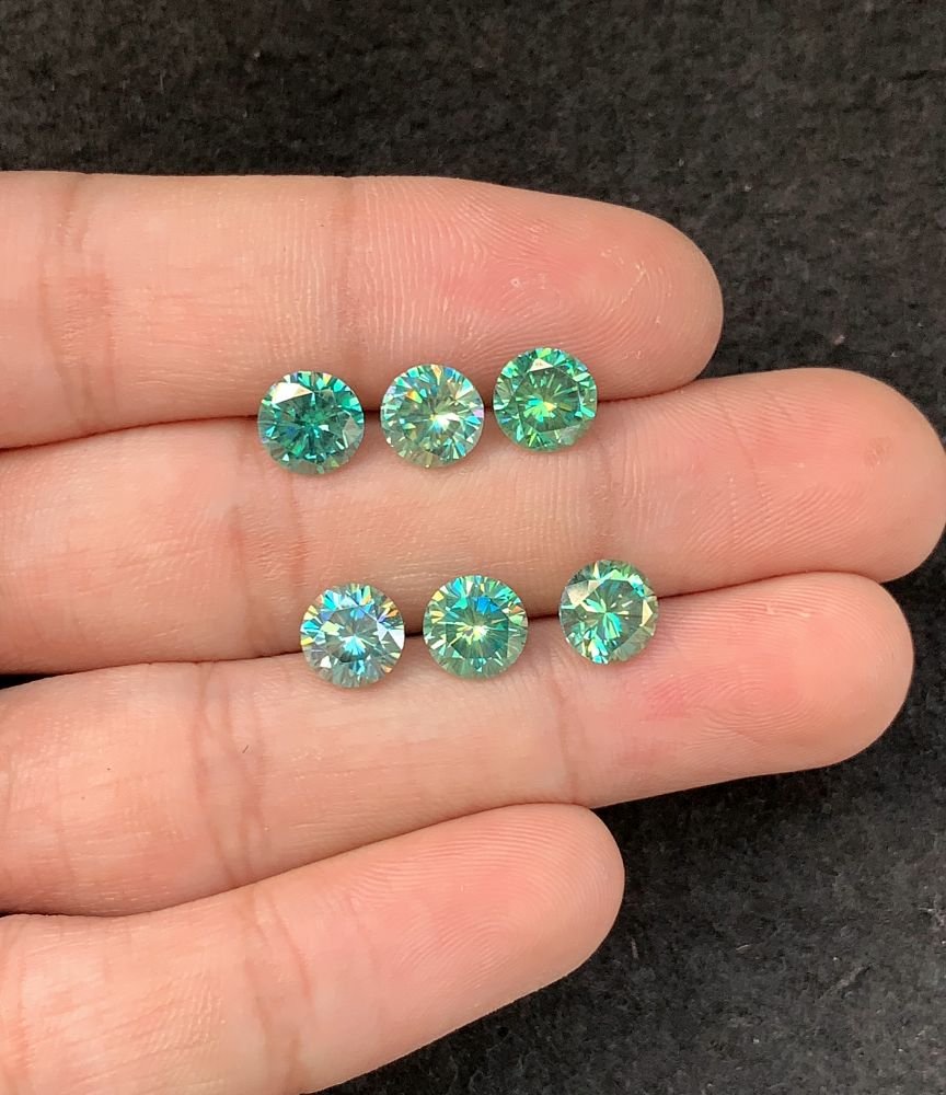 Moissanite Diamonds Gemstone Faceted Cut Round Shape High Quality Loose Gemstones For Jewelry Making 7 MM Size 6 Pcs SM23949