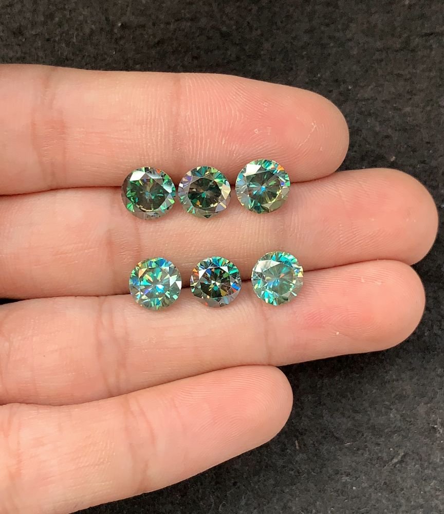 Moissanite Diamonds Gemstone Faceted Cut Round Shape High Quality Loose Gemstones For Jewelry Making 8 MM Size 6 Pcs SM23951