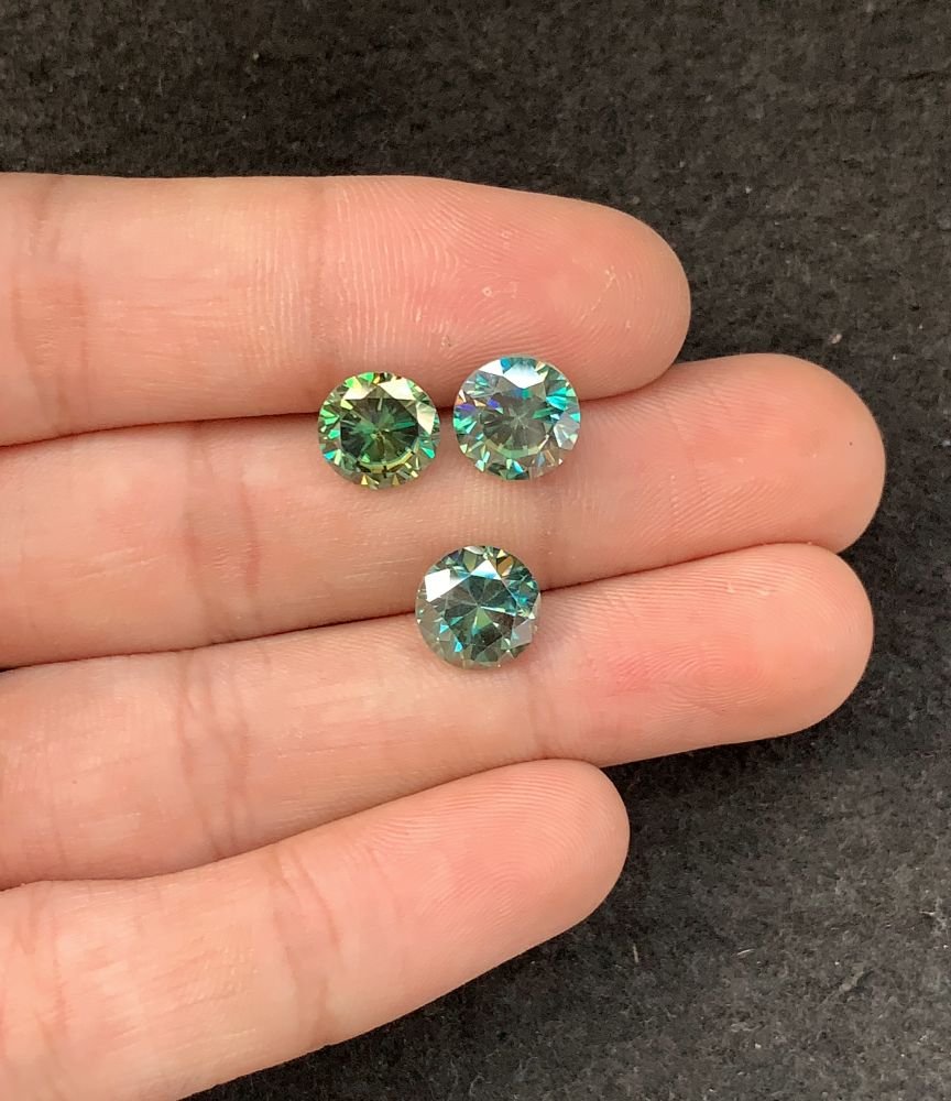 Moissanite Diamonds Gemstone Faceted Cut Round Shape High Quality Loose Gemstones For Jewelry Making 9 MM Size 3 Pcs SM23954