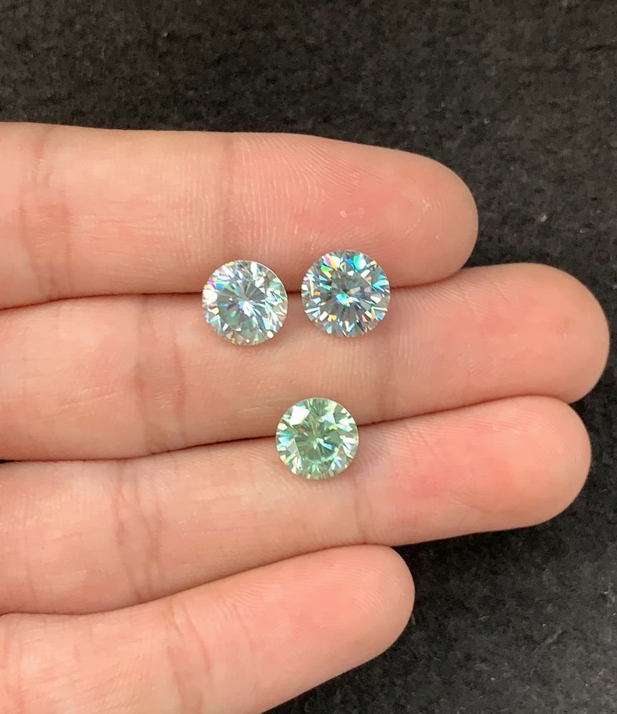 Moissanite Diamonds Gemstone Faceted Cut Round Shape High Quality Loose Gemstones For Jewelry Making 9 MM Size 3 Pcs SM23955