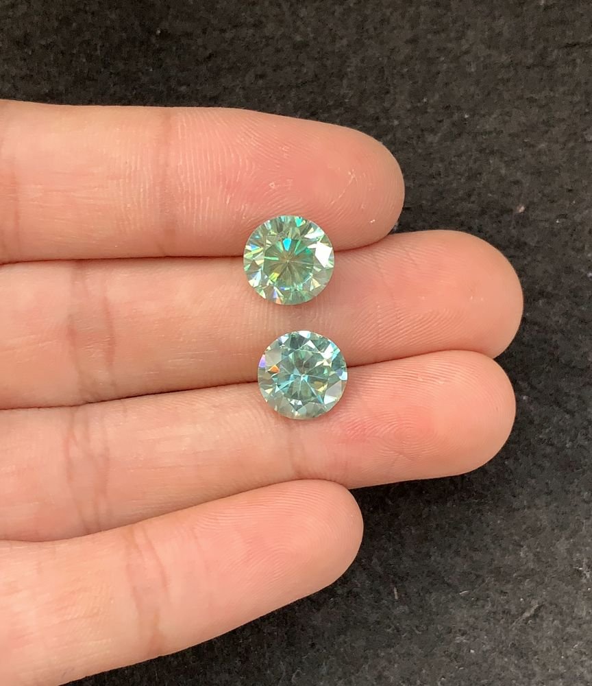Moissanite Diamonds Gemstone Faceted Cut Round Shape High Quality Loose Gemstones For Jewelry Making 10 MM Size 2 Pcs SM23957