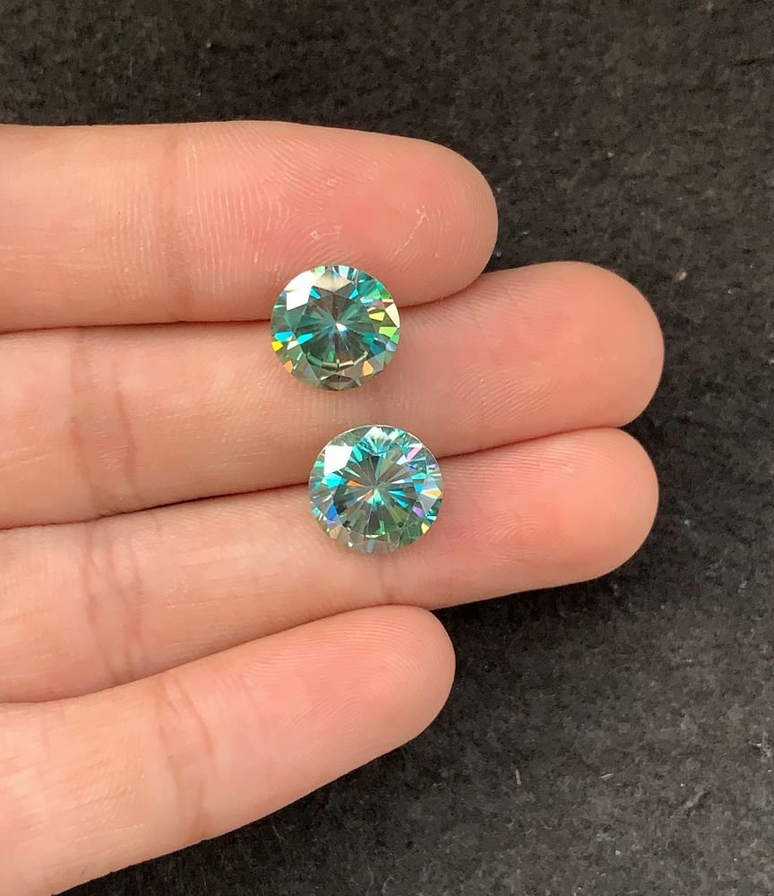 Moissanite Diamonds Gemstone Faceted Cut Round Shape High Quality Loose Gemstones For Jewelry Making 11 MM Size 2 Pcs SM23958