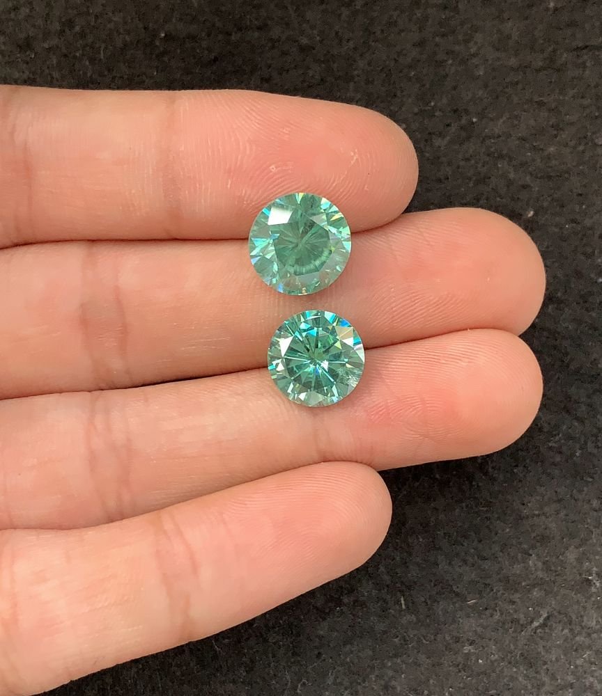 Moissanite Diamonds Gemstone Faceted Cut Round Shape High Quality Loose Gemstones For Jewelry Making 11 MM Size 2 Pcs SM23959