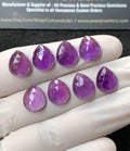 Natural Amethyst Gemstone Rose Cut Teardrop Shape Cabochon High Quality Loose Gemstones For Jewelry Making 10x12 MM Size 8 Pcs V2737