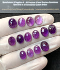 Natural Amethyst Gemstone Rose Cut Oval Shape Cabochon High Quality Loose Gemstones For Jewelry Making 9-11 MM Size 14 Pcs V2739