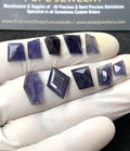 Natural Iolite Gemstone Step Cut Mix Shape Cabochon High Quality Loose Gemstones For Jewelry Making 7-16 MM Size 10 Pcs SM24561