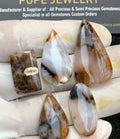 Natural Turkish Agate Gemstone Smooth Mix Shape Cabochon High Quality Loose Gemstones For Jewelry Making 20-35 MM Size 5 Pcs V4368