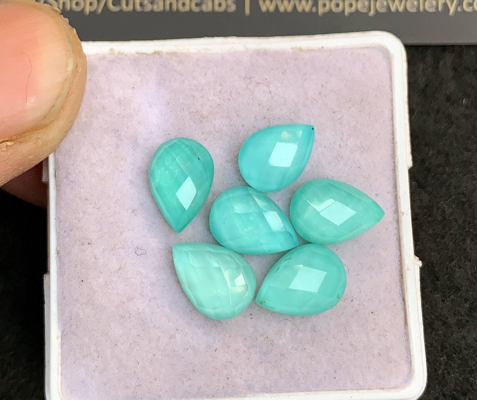 Natural Arizona Turquoise Doublet Gemstone Checker Cut Pear Shape Cabochon High Quality Loose Gemstones For Jewelry Making 10x7 MM Size 6 Pcs V4869