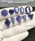 Natural Iolite Gemstone Step Cut Mix Shape Cabochon High Quality Loose Gemstones For Jewelry Making 10-19 MM Size 10 Pcs V2750