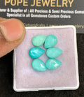 Natural Arizona Turquoise Doublet Gemstone Checker Cut Pear Shape Cabochon High Quality Loose Gemstones For Jewelry Making 10x7 MM Size 6 Pcs V4870