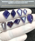 Natural Iolite Gemstone Step Cut Mix Shape Cabochon High Quality Loose Gemstones For Jewelry Making 12-18 MM Size 9 Pcs V2753