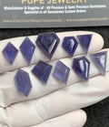 Natural Iolite Gemstone Step Cut Mix Shape Cabochon High Quality Loose Gemstones For Jewelry Making 12-17 MM Size 10 Pcs V2754