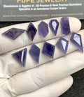 Natural Iolite Gemstone Step Cut Mix Shape Cabochon High Quality Loose Gemstones For Jewelry Making 12-14 MM Size 10 Pcs V2755
