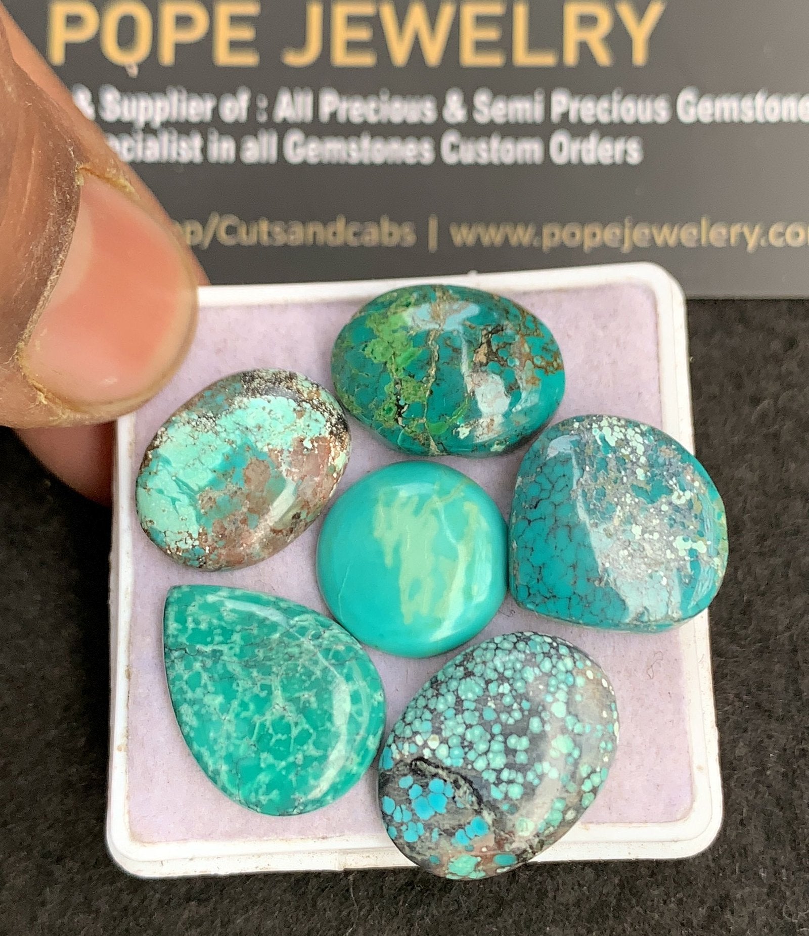 Natural Tibetan Turquoise Gemstone Smooth Mix Shape Cabochon High Quality Loose Gemstones For Jewelry Making 13-18 MM Size 6 Pcs V4877