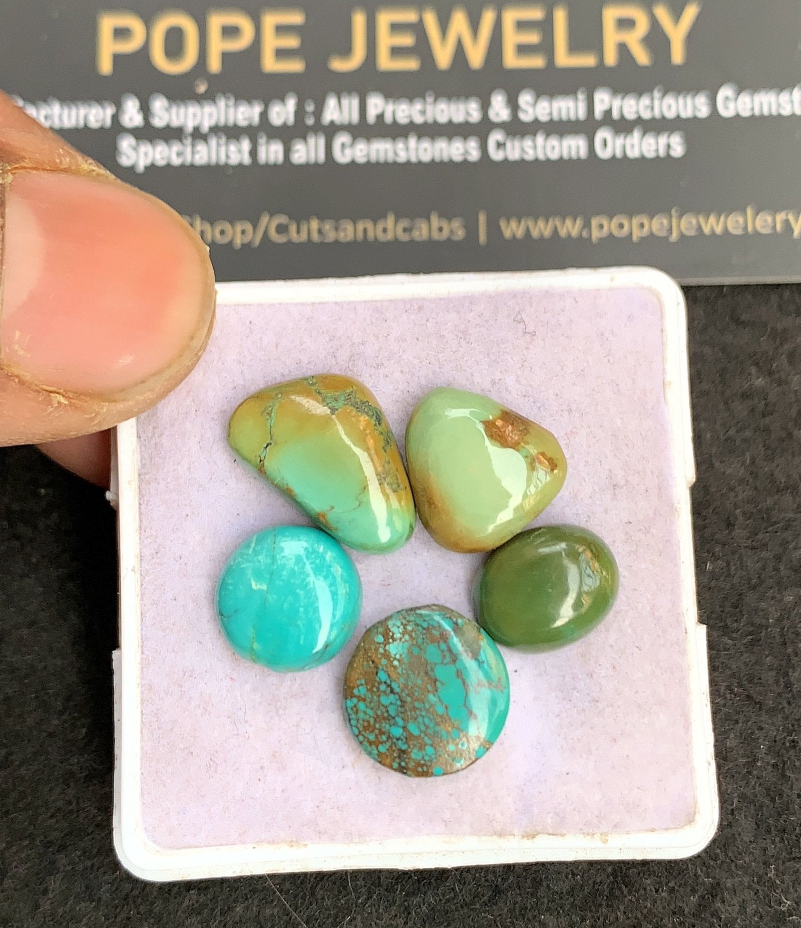 Natural Tibetan Turquoise Gemstone Smooth Mix Shape Cabochon High Quality Loose Gemstones For Jewelry Making 10-15 MM Size 5 Pcs V4880