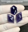 Natural Iolite Gemstone Rose Cut Mix Shape Cabochon High Quality Loose Gemstones For Jewelry Making 14-19 MM Size 3 Pcs V2757