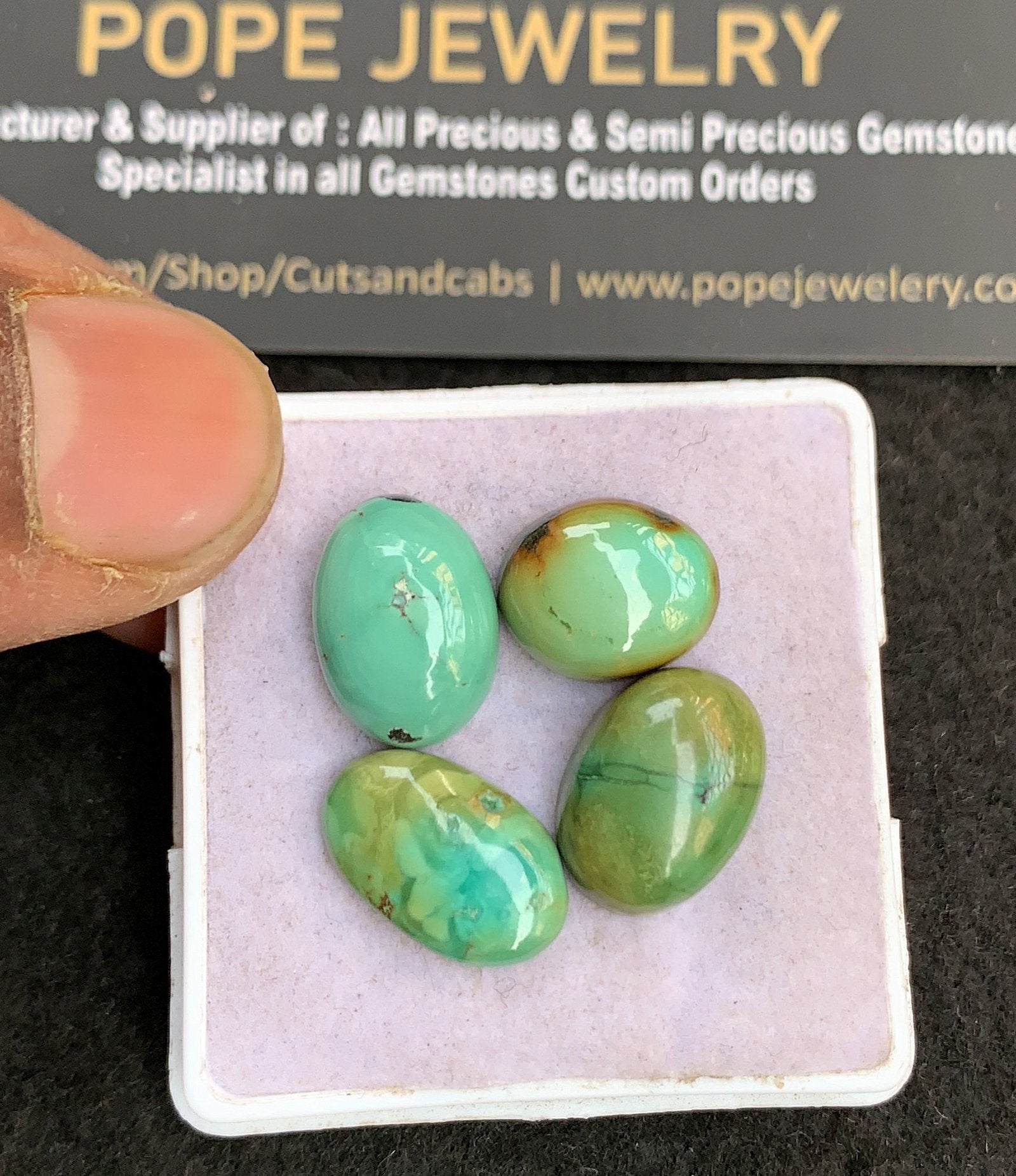 Natural Tibetan Turquoise Gemstone Smooth Mix Shape Cabochon High Quality Loose Gemstones For Jewelry Making 12-15 MM Size 4 Pcs V4883