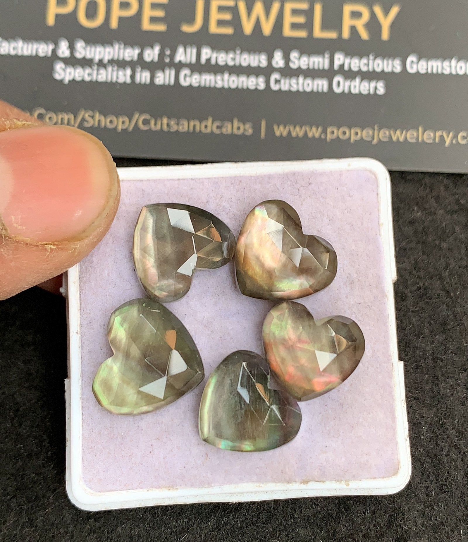 Natural Mother Of Pearl Doublet Gemstone Rose Cut Heart Shape Cabochon High Quality Loose Gemstones For Jewelry Making 11-12 MM Size 5 Pcs V4893