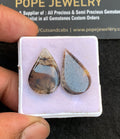 Natural Dendrite Agate Gemstone Smooth Pear Shape Cabochon High Quality Loose Gemstones For Jewelry Making 23-24 MM Size 2 Pcs V4705