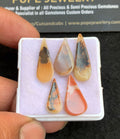 Natural Dendrite Agate Gemstone Smooth Pear Shape Cabochon High Quality Loose Gemstones For Jewelry Making 17-24 MM Size 5 Pcs V4706