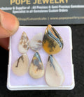 Natural Dendrite Agate Gemstone Smooth Pear Shape Cabochon High Quality Loose Gemstones For Jewelry Making 13-20 MM Size 6 Pcs V4708