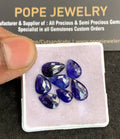 Natural Thailand Blue Sapphire Gemstone Rose Cut Pear Shape Cabochon High Quality Loose Gemstones For Jewelry Making 8-12 MM Size 7 Pcs V4902