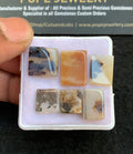 Natural Dendrite Agate Gemstone Smooth Rectangle Shape Cabochon High Quality Loose Gemstones For Jewelry Making 10-15 MM Size 6 Pcs V4713