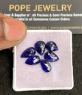 Natural Thailand Blue Sapphire Gemstone Rose Cut Pear Shape Cabochon High Quality Loose Gemstones For Jewelry Making 9-11 MM Size 6 Pcs V4904