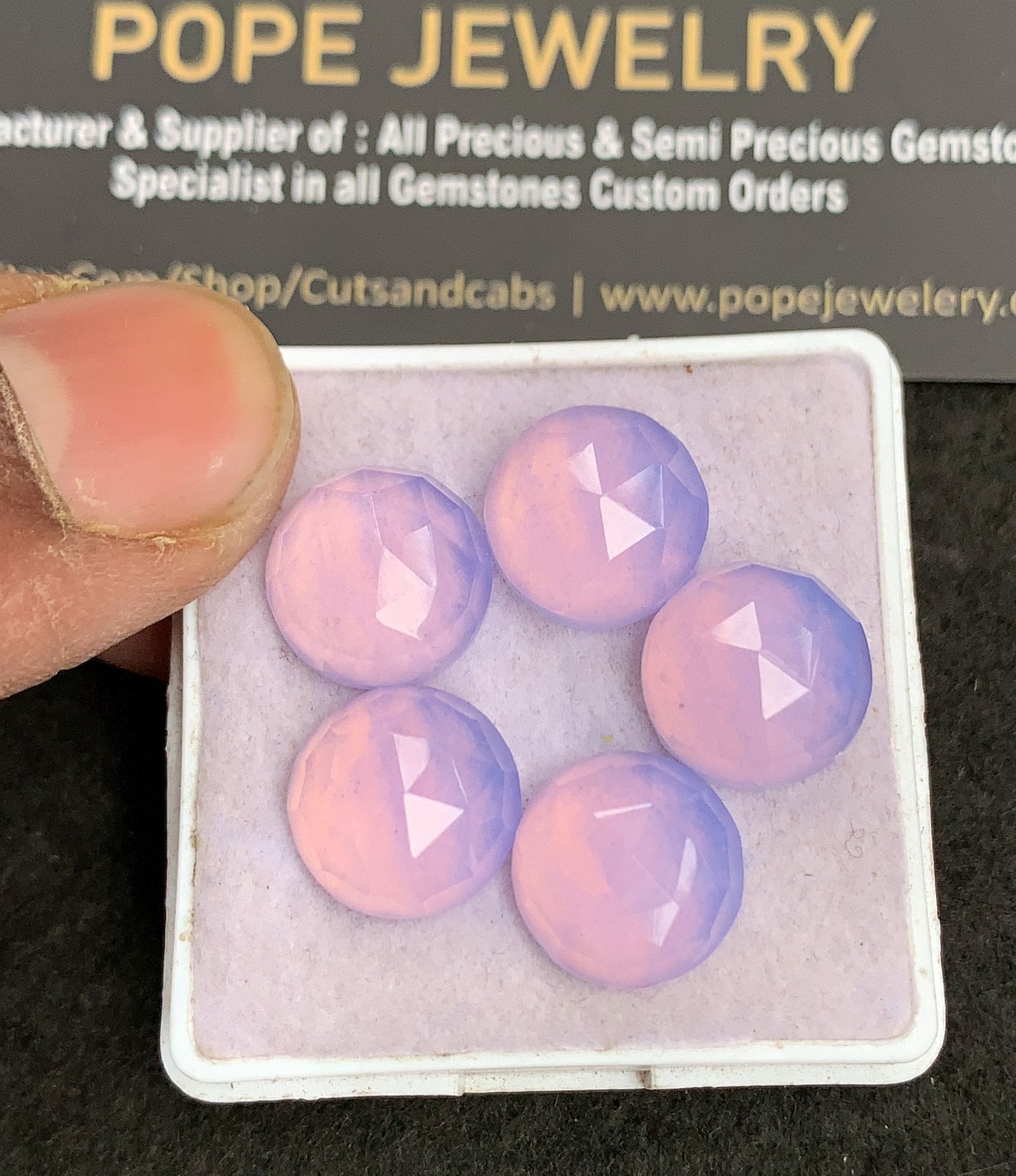 Natural Lavender Quartz Gemstone Rose Cut Round Shape Cabochon High Quality Loose Gemstones For Jewelry Making 12 MM Size 5 Pcs V4906