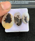 Natural Dendrite Agate Gemstone Smooth Oval Shape Cabochon High Quality Loose Gemstones For Jewelry Making 20-27 MM Size 3 Pcs V4718