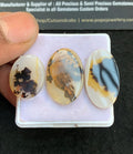 Natural Dendrite Agate Gemstone Smooth Oval Shape Cabochon High Quality Loose Gemstones For Jewelry Making 19-25 MM Size 3 Pcs V4719