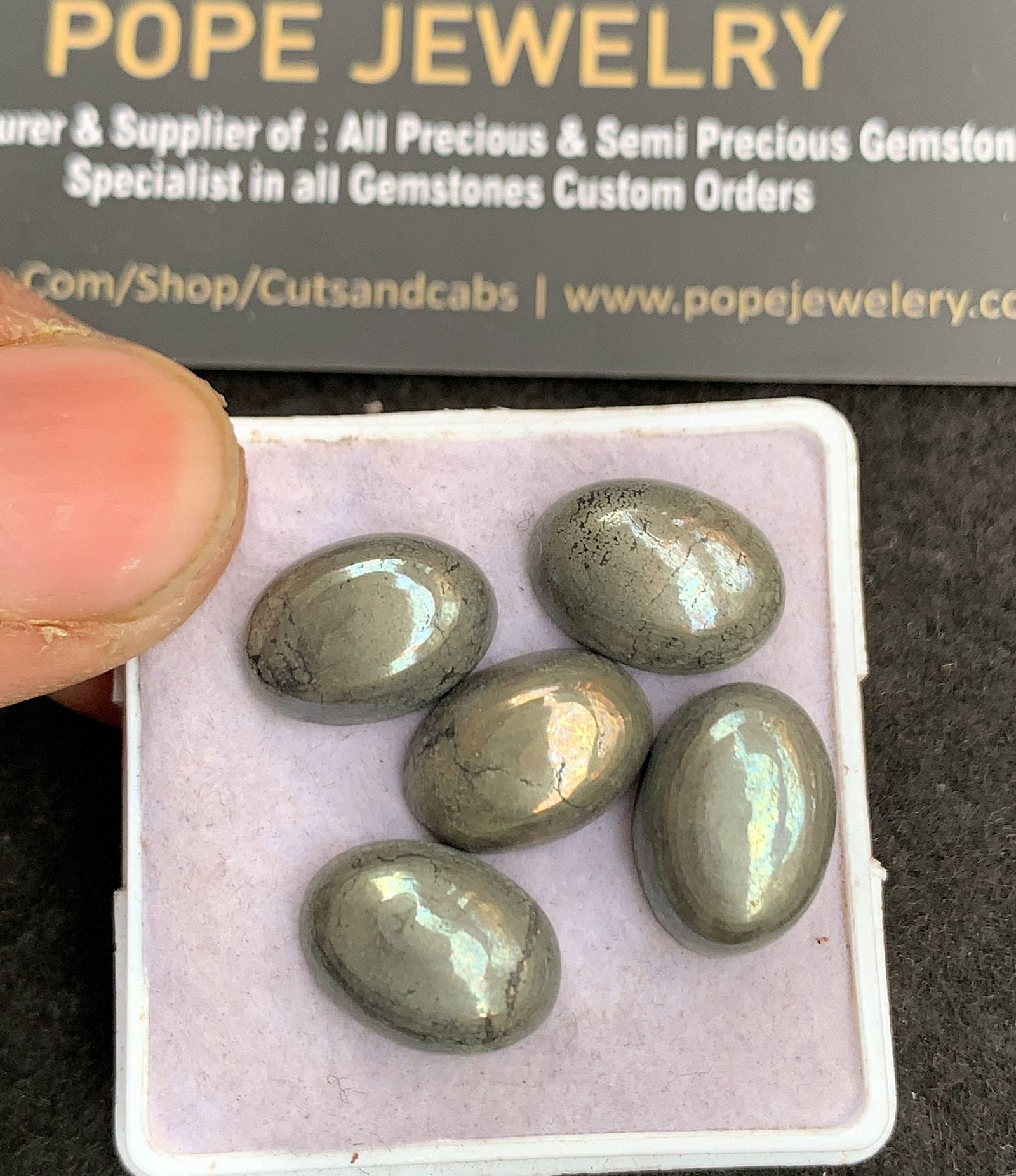 Natural Pyrite Gemstone Smooth Oval Shape Cabochon High Quality Loose Gemstones For Jewelry Making 14x10 MM Size 5 Pcs V4913