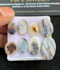 Natural Dendrite Agate Gemstone Smooth Oval Shape Cabochon High Quality Loose Gemstones For Jewelry Making 12-21 MM Size 8 Pcs V4723